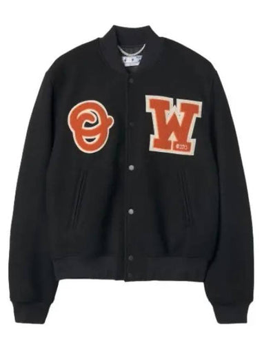 Applique varsity jacket black - OFF WHITE - BALAAN 1