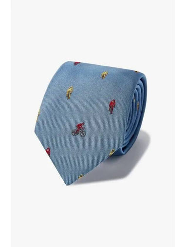 cycling pattern silk tie blue - PAUL SMITH - BALAAN 1