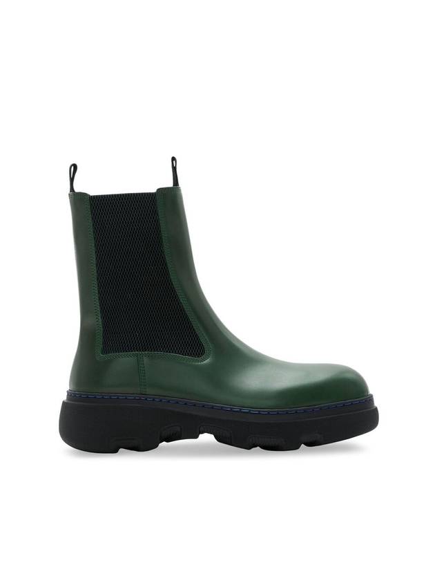 Creeper Leather Chelsea Boots Green - BURBERRY - BALAAN 1