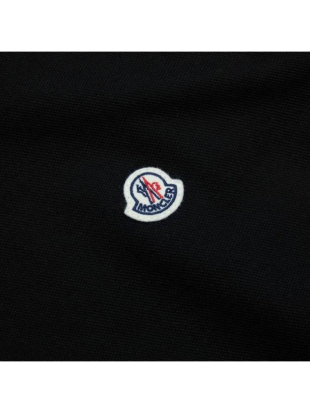 Stripe Trimming Logo Short Sleeve Polo Shirt Black - MONCLER - BALAAN 10