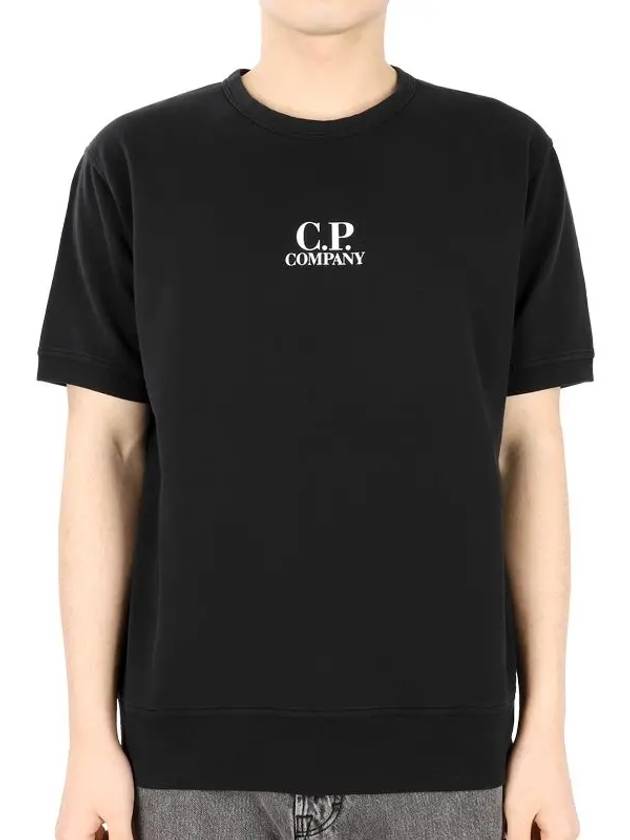 Men's Logo Print Crew Neck Cotton Short Sleeve T-Shirt Black - CP COMPANY - BALAAN 2