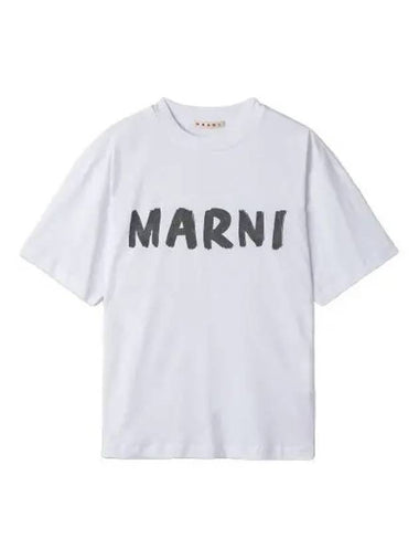 Logo Organic Short Sleeve T Shirt White - MARNI - BALAAN 1