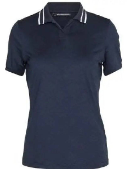 Women's Sammy Short Sleeve Polo Shirt Navy - J.LINDEBERG - BALAAN 2