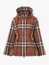 Check Hooded Jacket Dark Birch Brown - BURBERRY - BALAAN 2