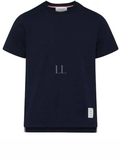 Men's Side Slit Relaxed Short Sleeve T-Shirt Navy - THOM BROWNE - BALAAN 2