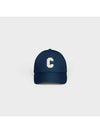 Initial Baseball Cap in Cotton Marine - CELINE - BALAAN 3