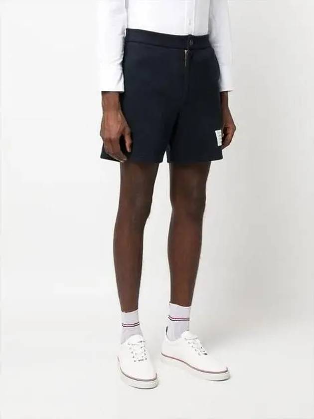 Men's RWB Striped Cotton Bermuda Shorts Navy - THOM BROWNE - BALAAN 5