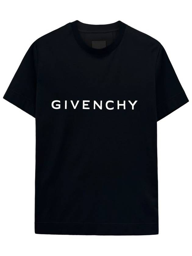 24SS Lettering Logo Short Sleeve TShirt BM716G 001 - GIVENCHY - BALAAN 1