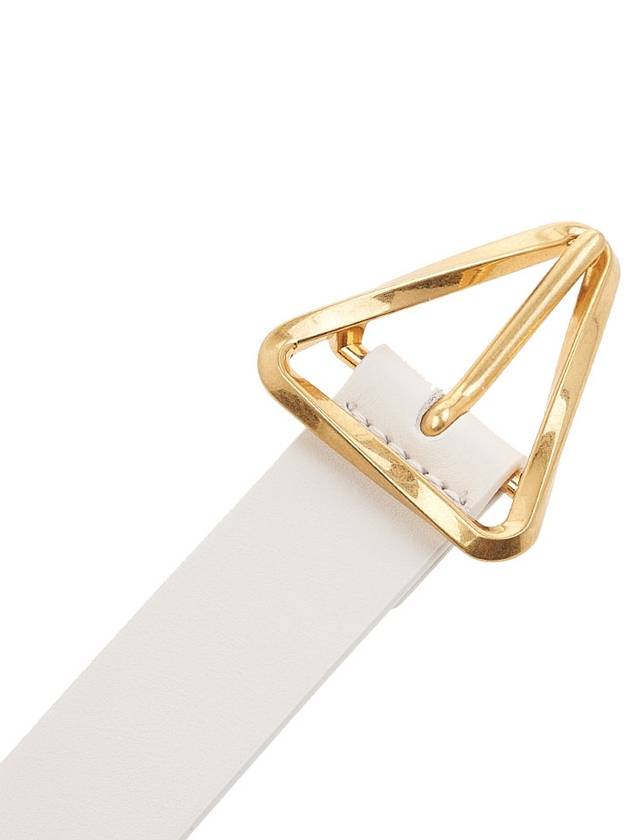 Grasp Triangle Buckle Leather Belt White - BOTTEGA VENETA - BALAAN 7