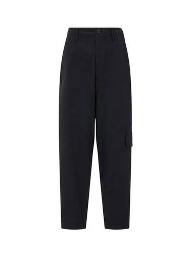 Yohji Yamamoto HOMME Tapered Leg Wool Cargo Pants Black - YOHJI YAMAMOTO - BALAAN 1