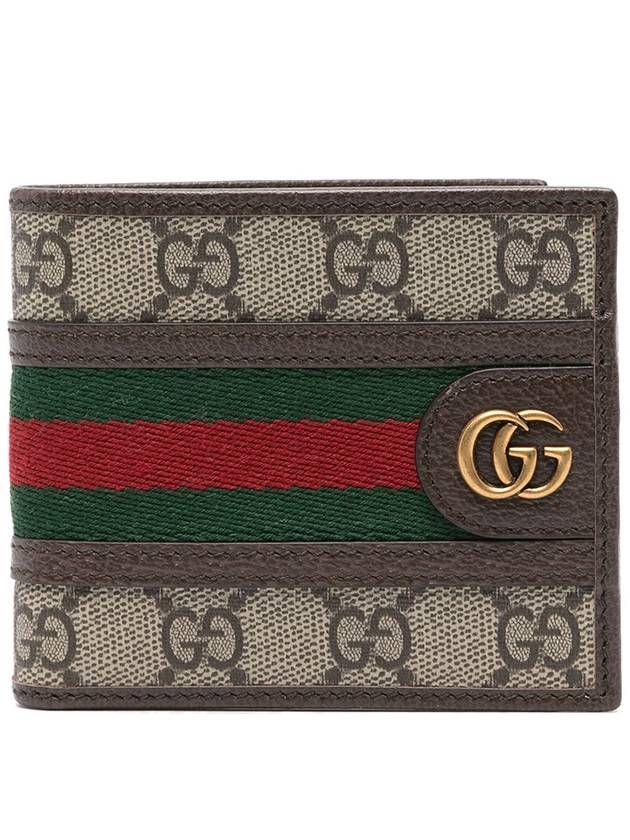 Ophidia GG Half Wallet Beige Ebony - GUCCI - BALAAN 3