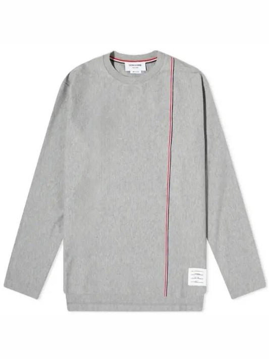 RWB Striped Cotton Long Sleeve T-Shirt Grey - THOM BROWNE - BALAAN 2