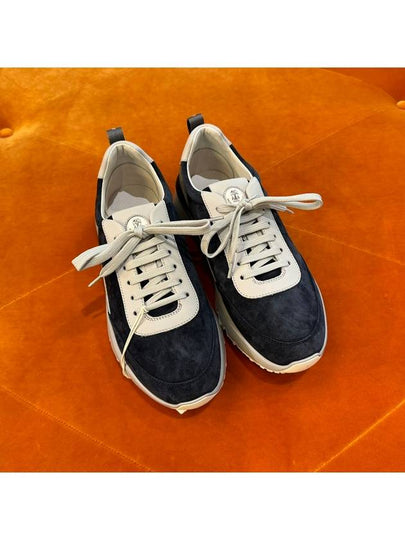 Panel Lace-Up Leather Low-Top Sneakers Navy - BRUNELLO CUCINELLI - BALAAN 2