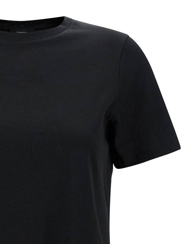 Women's Easy Organic Cotton Short Sleeve T-Shirt Black - THEORY - BALAAN 4