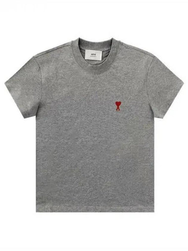 Small heart logo short sleeve t shirt gray BFUTS 20104256 270820 1038362 - AMI - BALAAN 1