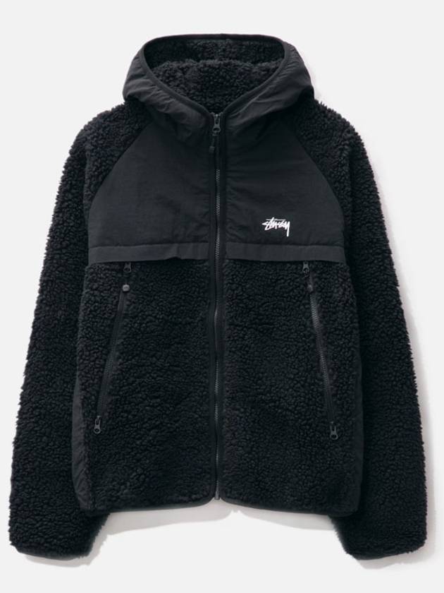 Sherpa panel hooded zip up jacket - STUSSY - BALAAN 6