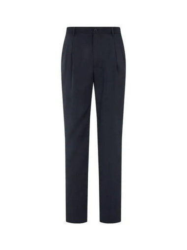 Men s Silk Blend Easy Twill Pants Dark Navy - GIORGIO ARMANI - BALAAN 1