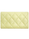 Gold Plated Shiny Grained Calfskin Enamel Strass Card Wallet Light Yellow - CHANEL - BALAAN 3