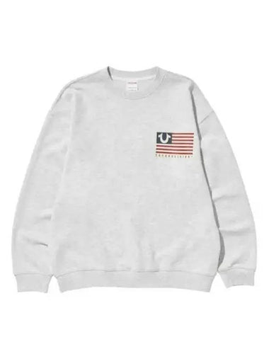 True Religion Old Glory Crew Neck Melange Gray - TRUE RELIGION - BALAAN 1