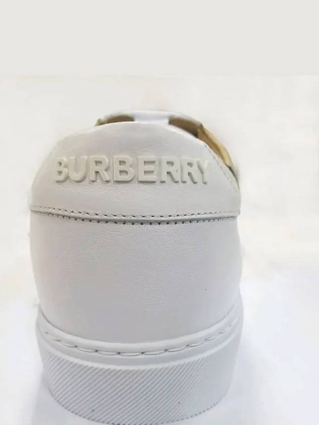 Women's House Check Leather Low Top Sneakers White - BURBERRY - BALAAN 9