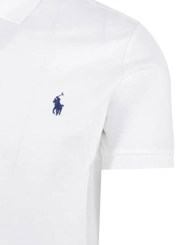 Logo Slim Fit Short Sleeve Polo Shirt White - POLO RALPH LAUREN - BALAAN 5