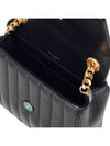 Women's Gold Monogram Big Key Chain Leather Medium Shoulder Bag Black - SAINT LAURENT - BALAAN 7