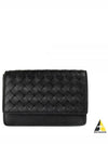 Intrecciato Flap Card Wallet Black - BOTTEGA VENETA - BALAAN 2