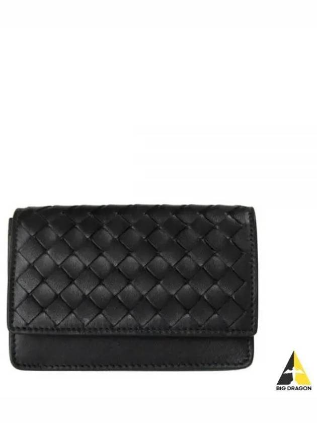 Intrecciato Flap Card Wallet Black - BOTTEGA VENETA - BALAAN 2