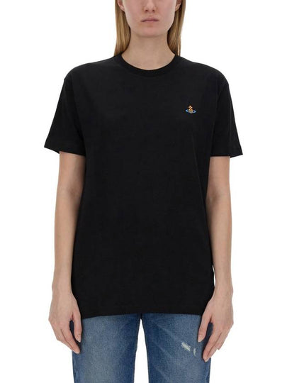 ORB Logo Cotton Short Sleeve T-Shirt Black - VIVIENNE WESTWOOD - BALAAN 2