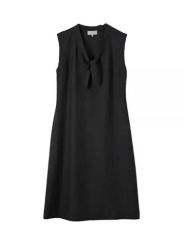 24 V NECK DRESS BLACK WODR0502S24LCE BLK - MARGARET HOWELL - BALAAN 1