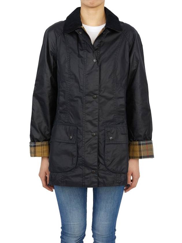 Beadnell Wax Zip-up Jacket Dark Navy - BARBOUR - BALAAN 2