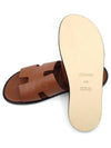 Izmir Leather Slippers Gold - HERMES - BALAAN 5