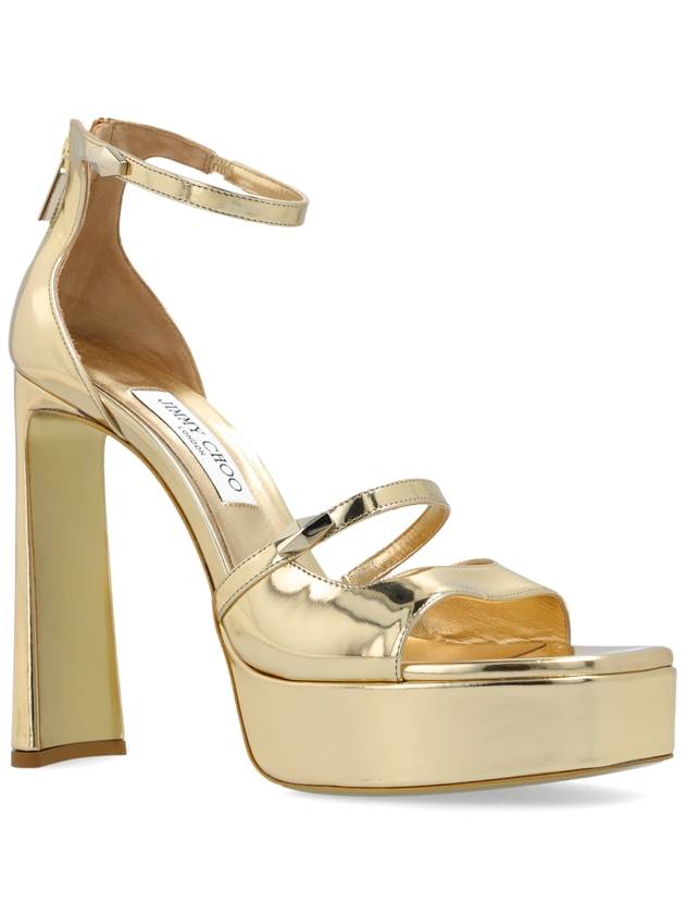 Jimmy Choo Platform Sandals Claressa, Women's, Gold - JIMMY CHOO - BALAAN 4