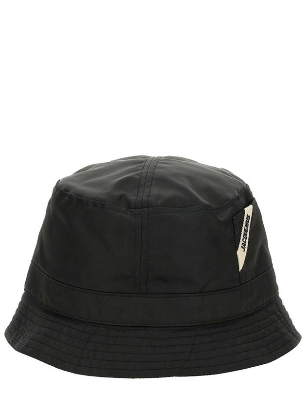 Le Bob Ovalie Nylon Bucket Hat Black - JACQUEMUS - BALAAN 4