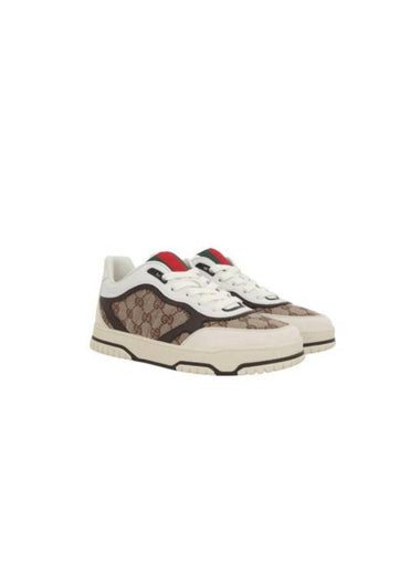 Men's Reweb Original GG Canvas Low Top Sneakers Beige Brown - GUCCI - BALAAN 1