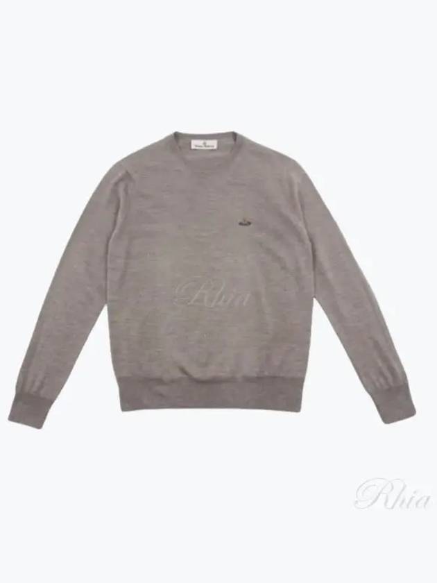 Embroided Logo Merino Wool Knit Top Grey - VIVIENNE WESTWOOD - BALAAN 2