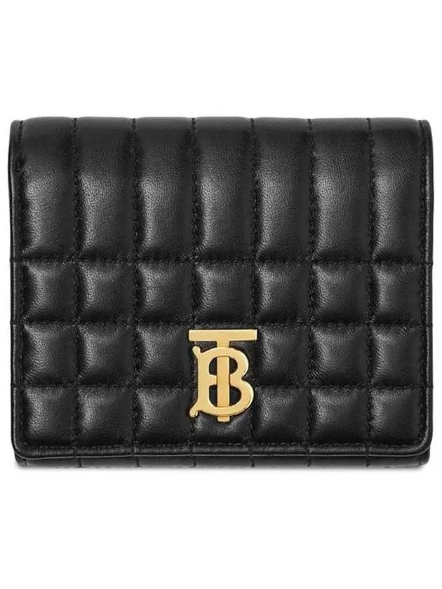 Lola Small Quilted Leather Folding Wallet Black Light Gold - BURBERRY - BALAAN 3