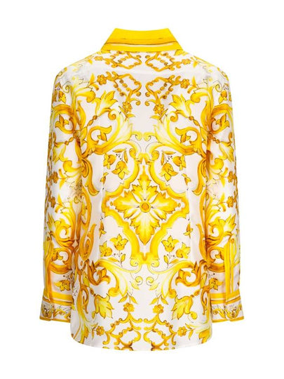 SILK TWILL SHIRT WITH MAIOLICA PRINT - DOLCE&GABBANA - BALAAN 2