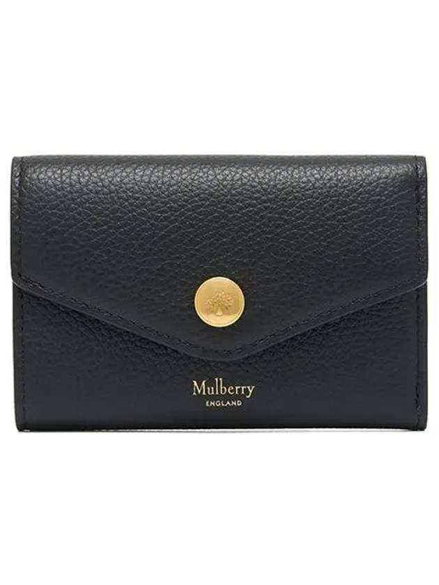 Folded Grain Leather Multi Card Wallet Black - MULBERRY - BALAAN 2