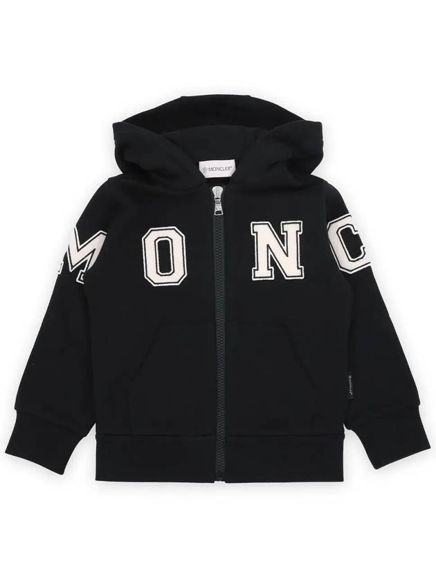 Kids Lettering Hooded Zip Up Jacket Black 8G00004 899PS 999 8 10A - MONCLER - BALAAN 3