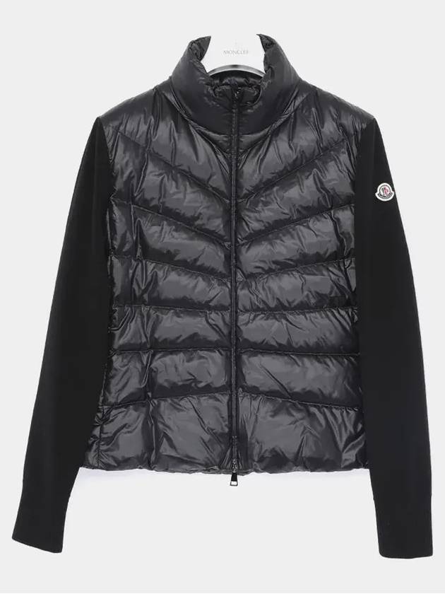 Patch Logo High Neck Padded Wool Mix Women s Jacket 9B00024 M1131 999 - MONCLER - BALAAN 3