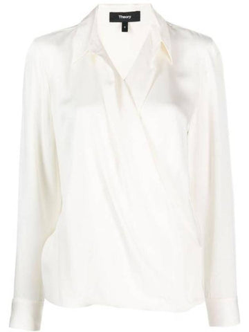 silk wrap blouse ivory - THEORY - BALAAN 1