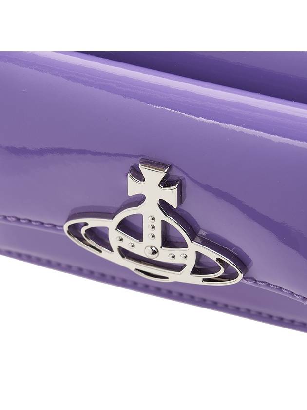 Logo Tri-Fold Patent Leather Half Wallet Purple - VIVIENNE WESTWOOD - BALAAN 7