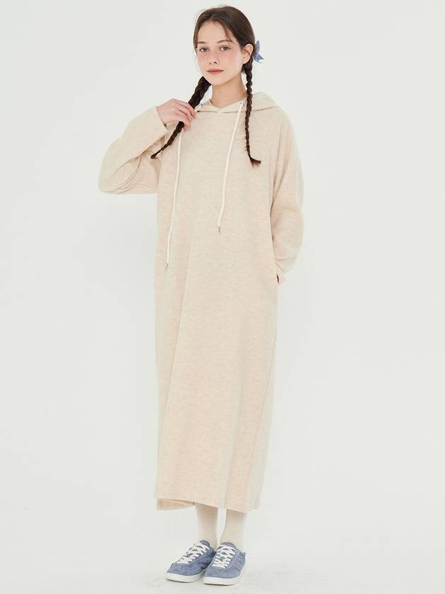 minimalist wool knit hooded dress beige - METAPHER - BALAAN 1