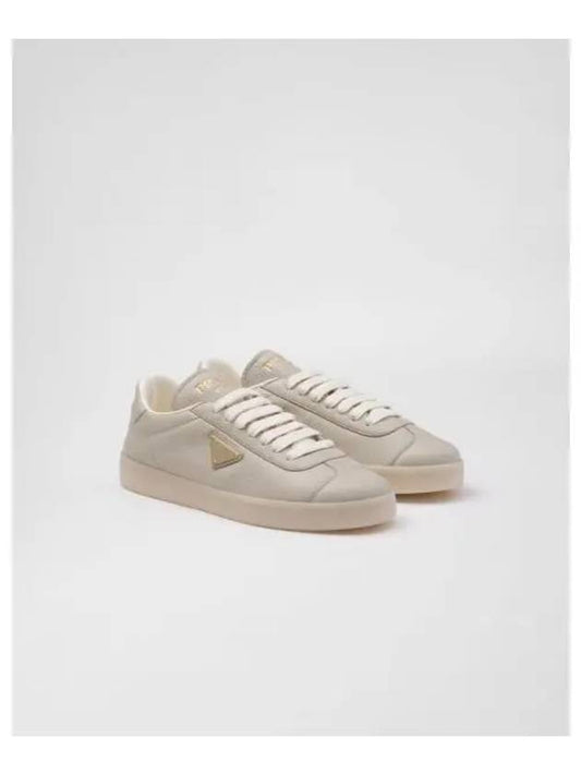 Leather Low Top Sneakers Pumice Stone - PRADA - BALAAN 2