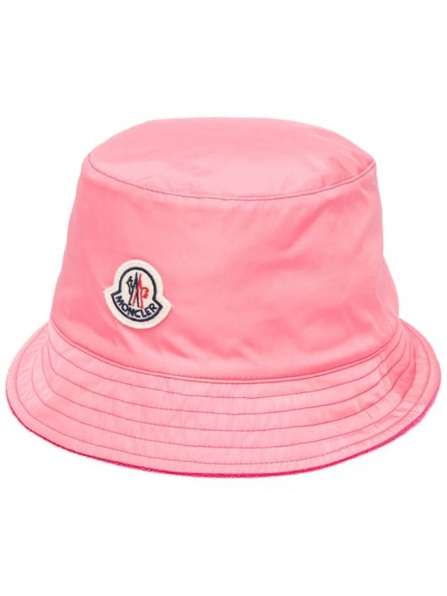 Reversible Logo Patch Bucket Hat Pink - MONCLER - BALAAN 3