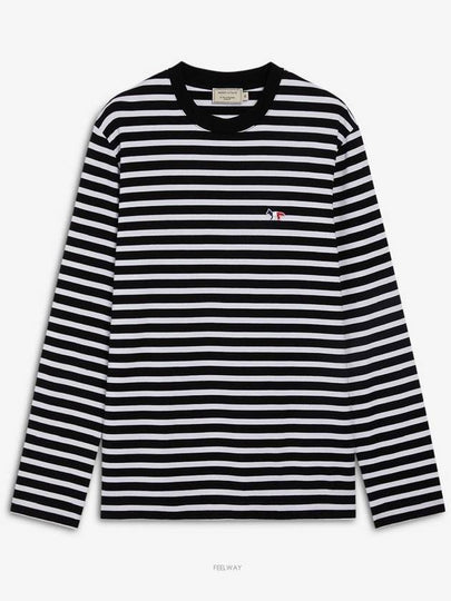 Fox Logo Stripe Long Sleeve T-Shirt White Black - MAISON KITSUNE - BALAAN 2