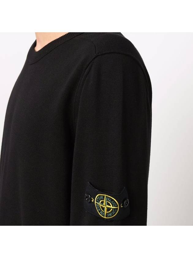 Wappen Patch Cotton Knit Sweatshirt 2 Types Black Navy 7615540B2 - STONE ISLAND - BALAAN 4