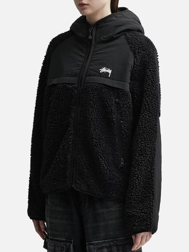 Sherpa panel hooded zip up jacket - STUSSY - BALAAN 3