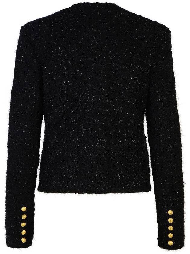 'Miami' Black Collarless Jacket With Jewel Buttons In Tweed Woman - BALMAIN - BALAAN 3